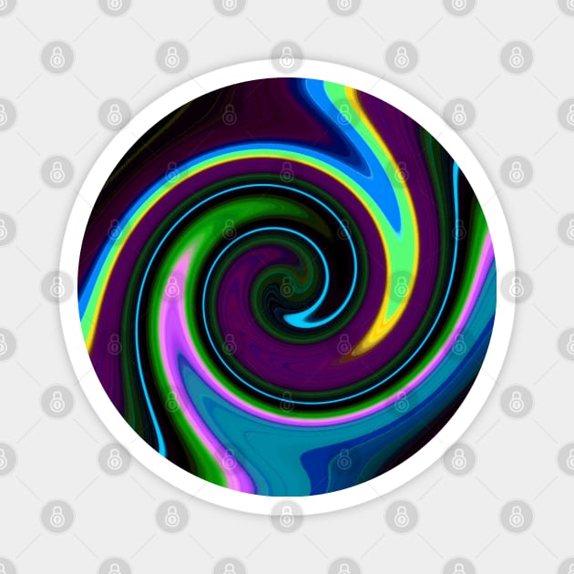 Swirl Retro Blue Magnet by BlakCircleGirl